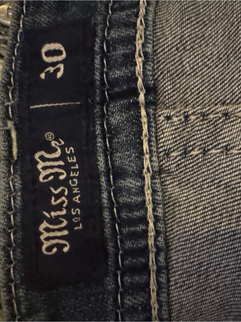 Miss Me Blue Denim Shorts with Embellished Back Pockets size 30 - Picture 7 of 8